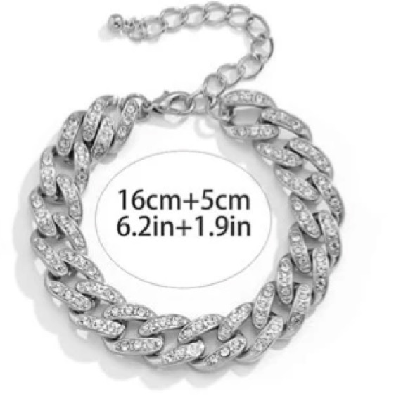 Adjustable Iced Out Cuban Bling Bracelet - Picture 2 of 2